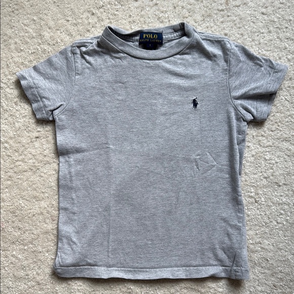 Kids Polo Ralph Lauren Gray T-Shirt, Classic Fit - Picture 1 of 3